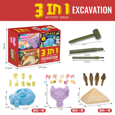 3 IN 1 EXCAVATION MAGIC WAND KIT FIND & BUILD